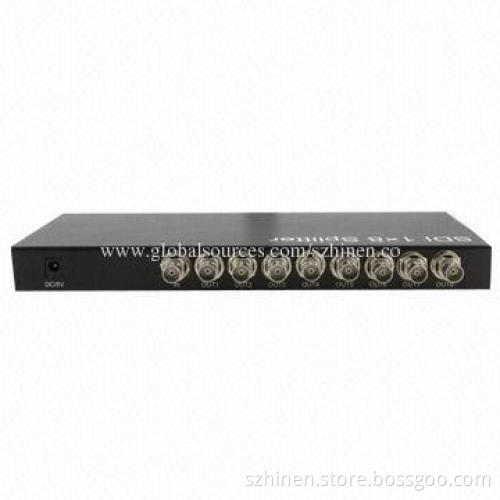 Transfer 1 SDI Signal to 8 Monitors Simultaneously SDI Splitter, 270Mbps to 2.97Gbps Data Rate